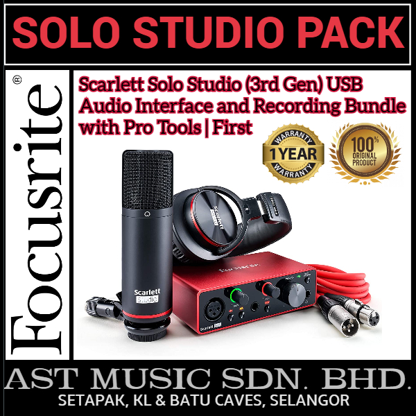 Focusrite Scarlett Solo Studio (3rd Gen) Recording Package