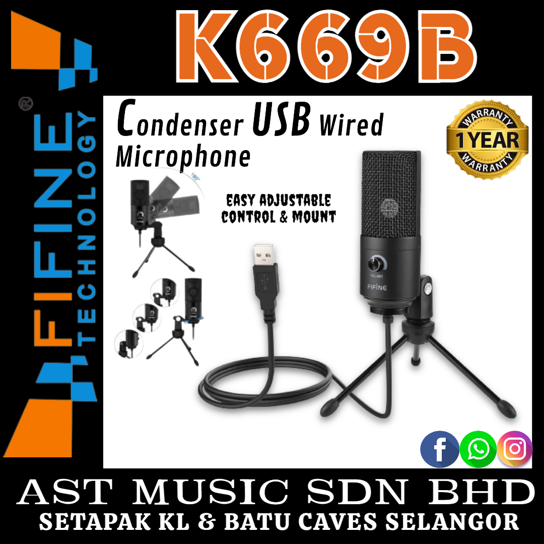 FIFINE K669B USB Microphone ( K669 k669 ) - AST Music Sdn Bhd