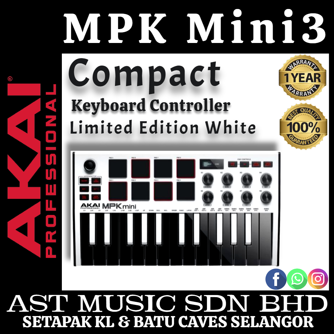 Akai MPK Mini MK3 Special Edition Keyboard Controller - White