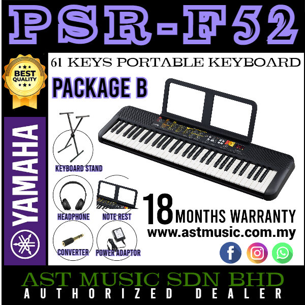 Yamaha PSR-F52 Portable Keyboard / PSRF52 / PSR F52 - Package B