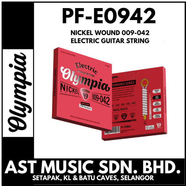 Olympia PF-E0942 H.Q Finest US Steel Electric Guitar Strings PFE0942 Previously HQE0942
