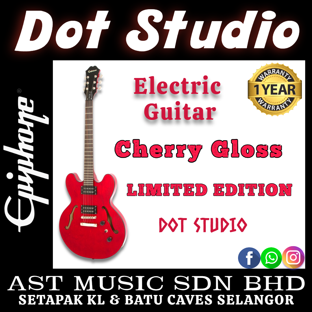Epiphone Limited Edition Dot Studio Hollow Body Electric Guitar, RW Neck -  Cherry - AST Music Sdn Bhd