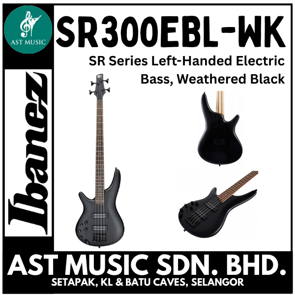 Ibanez SR300EBL Electric Bass Guitar Left-Handed - Weathered Black ( SR-300EBL / Sr300 )