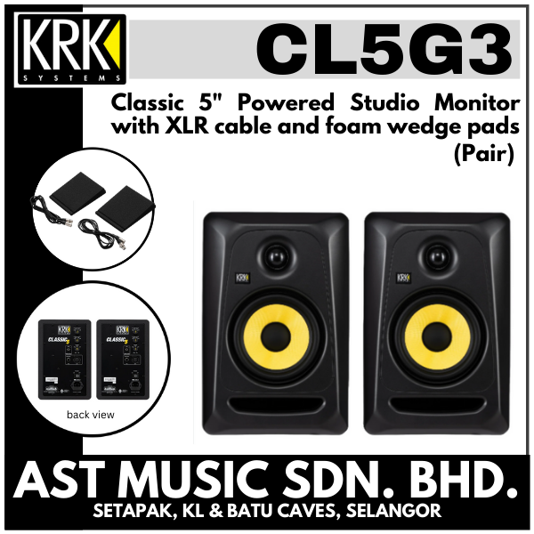 KRK CL5G3 5" Classic Professional Bi-amp Powered Studio Monitor - 1 PAIR