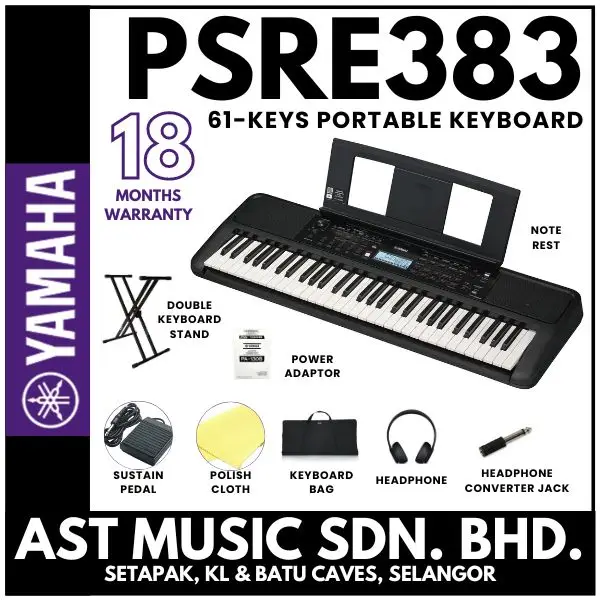 Yamaha Keyboards PSR-E383 61-Keys Portable Keyboard with package / PSRE383 / PSR E383