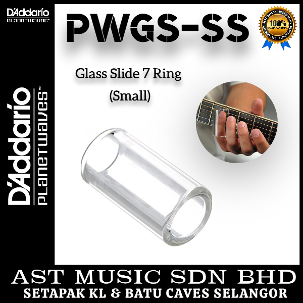 D'Addario PWGS-SS, Glass Slide 7 Ring - Small (PWGSSS/pwgs-ss)