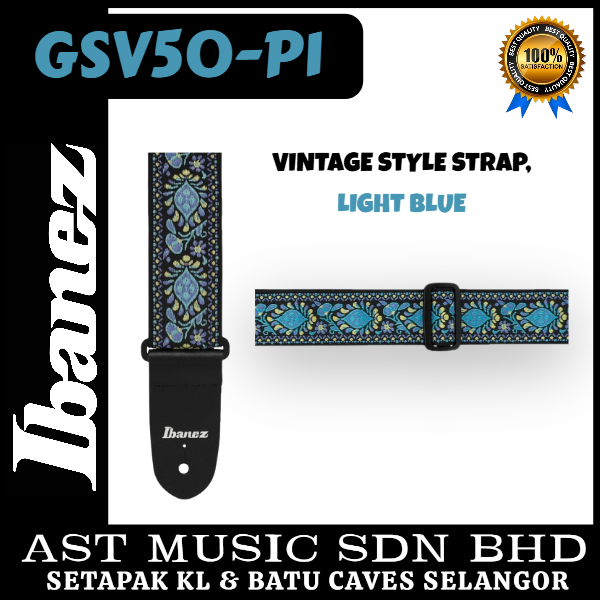 Ibanez GSV50-P1, Vintage Style Strap - Light Blue