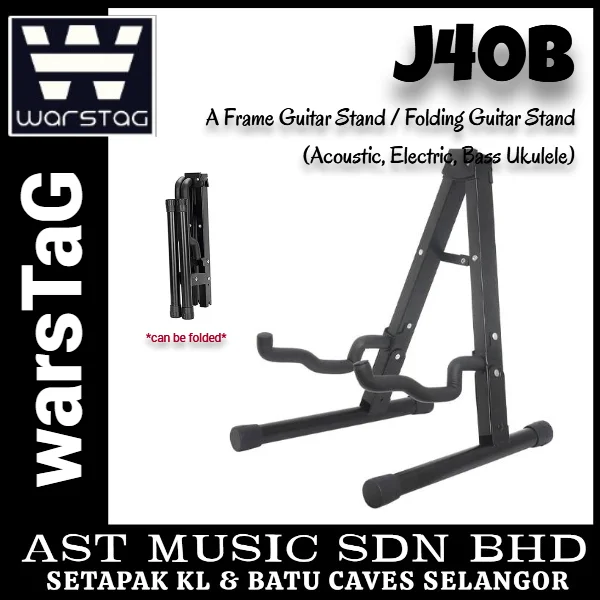 Warstag J40B, A-Frame Guitar Stand / Folding Guitar Stand for Acoustic, Electric, Bass & Ukulele