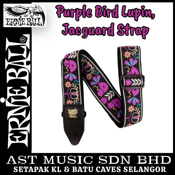 Ernie Ball Classic Jacguard Series Guitar Strap (Purple Bird Lupin)