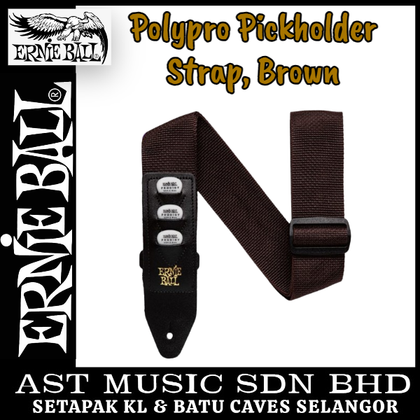 Ernie Ball Polypro Series Pickholder Guitar Strap (Brown)