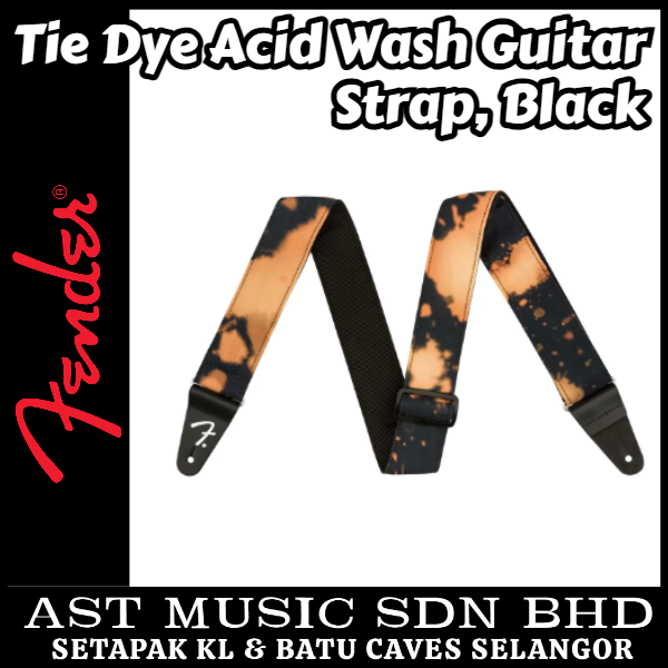 Fender Tie Dye Acid Wash Guitar Strap, Black