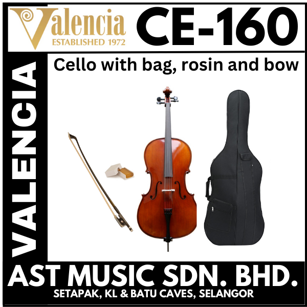 Valencia CE160 4/4 cello with case, bow and rosin / CE160