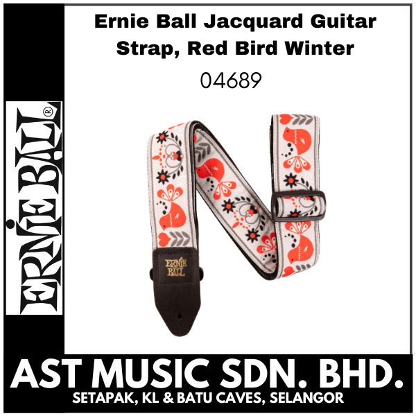 Ernie Ball Jacquard Guitar Strap, Red Bird Winter