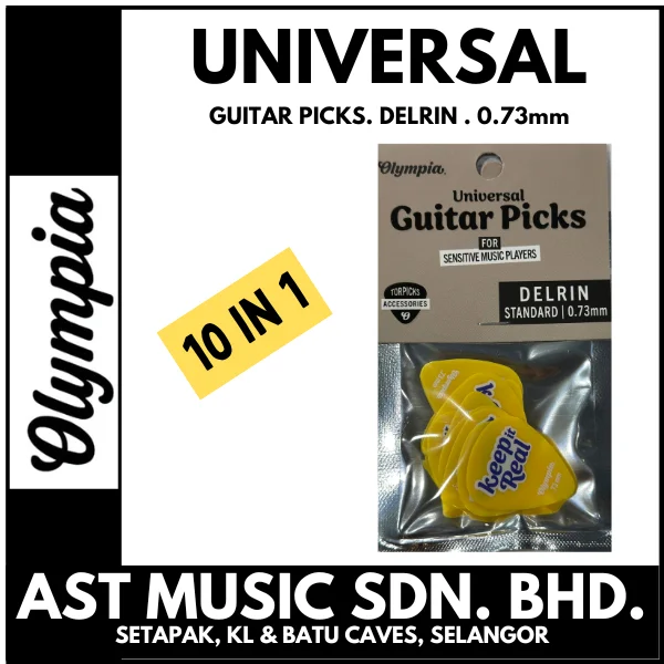 Olympia Universal Guitar Picks - Delrin 0.73mm Yellow
