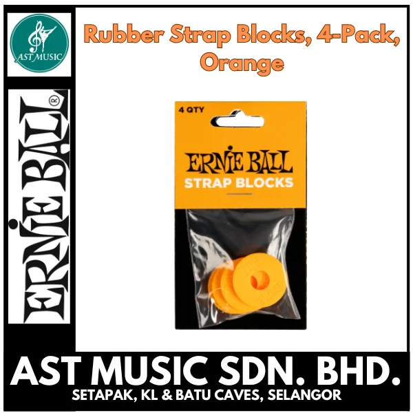 Ernie Ball Rubber Strap Blocks, 4-Pack, Orange