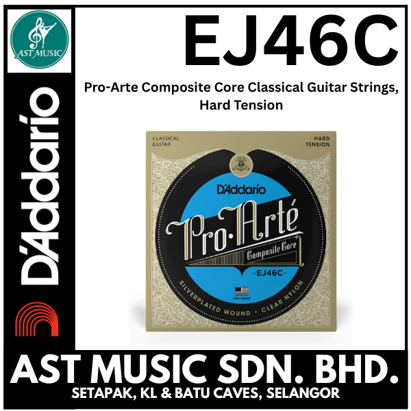 D’Addario EJ46C Pro-Arte Composite Core Classical Guitar Strings, Hard Tension