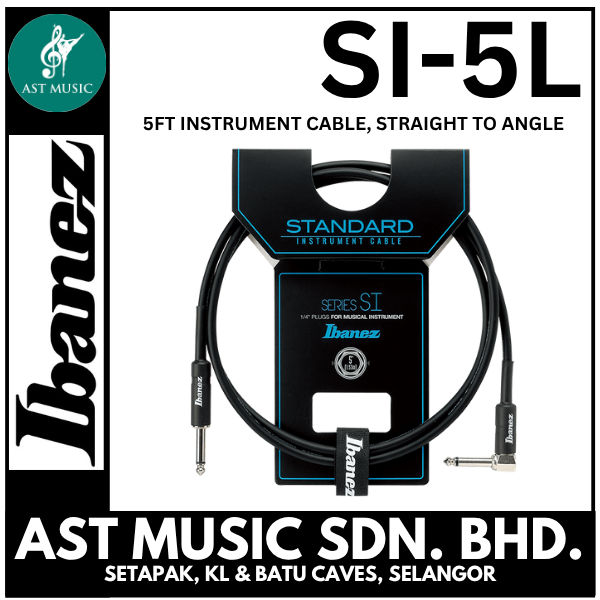 Ibanez SI5L Instrument Cable, straight to angel, 5ft