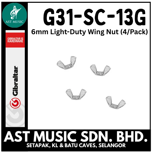 Gibraltar SC-13G 6mm Light-Duty Wing Nut (4/Pack)