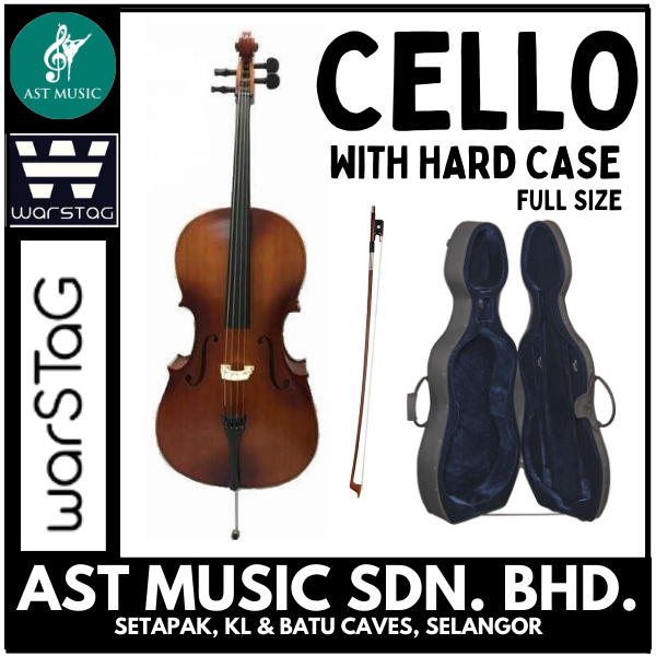 Warstag TL-VP12A Cello with hard case, big rosin and bow - Full Size