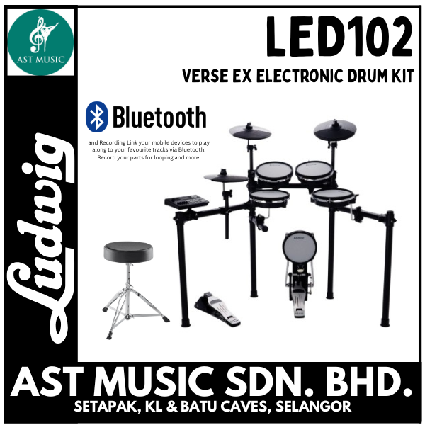 Ludwig LED102 Verse EX Electronic Drum Kit - Drum with throne