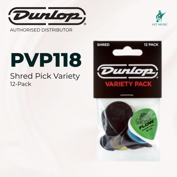 Jim Dunlop PVP118 Shred Pick Variety Pack, 12-Pack