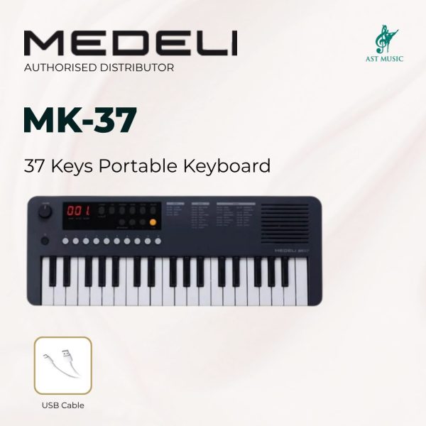 Medeli MK37 37 Key Portable Mini Keyboard - Black - Package 1