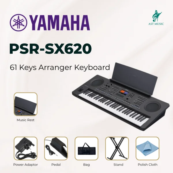 Yamaha PSR-SX620 61-key Arranger Workstation / PSR SX620 / 620 - Package B
